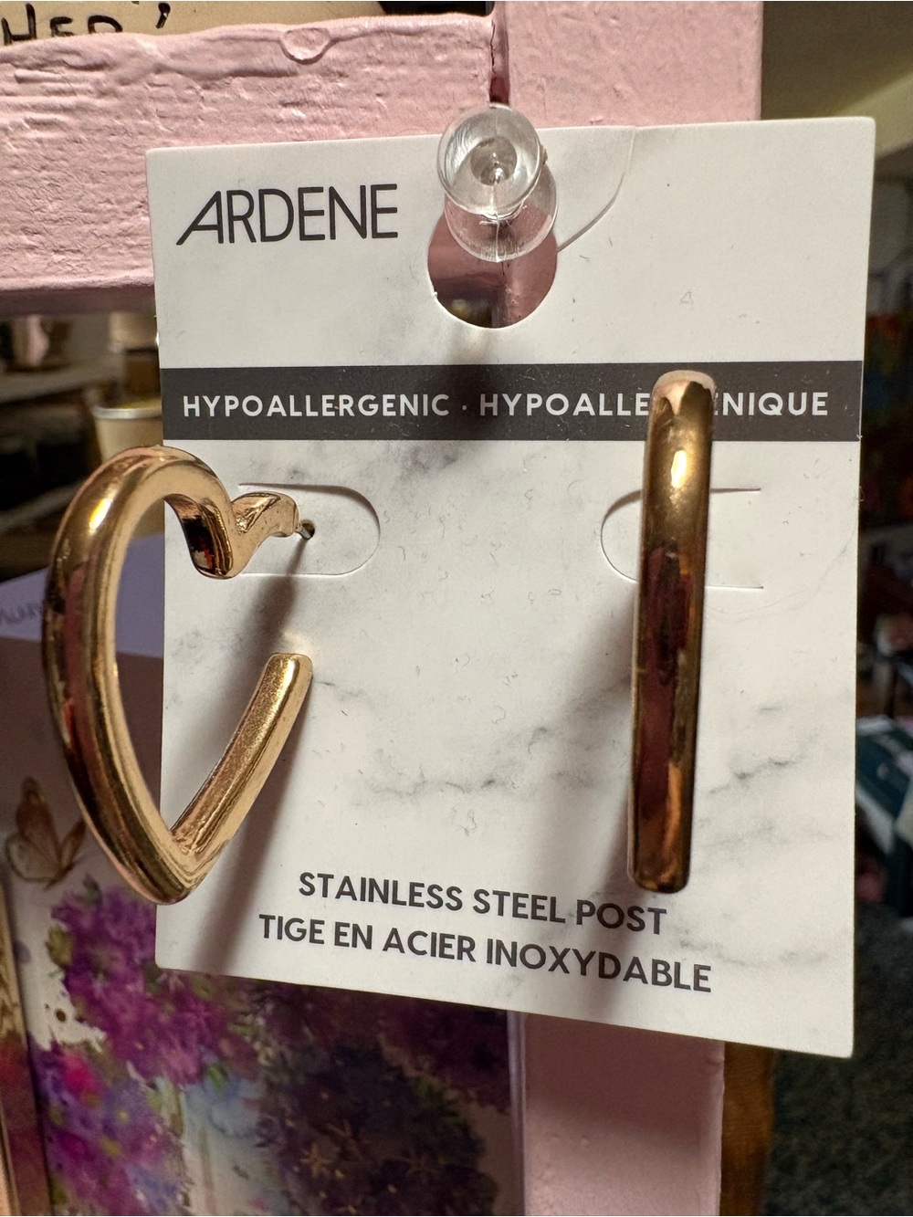 Ardene Gold Heart and Hoop Earrings